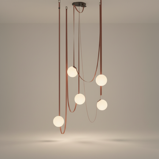 Rune Belt Chandelier - Designer Glass Ball Pendant - Pendant Lights | Lucera Lighting