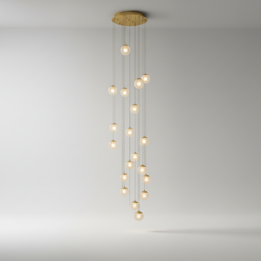 Holt Large Luxury Gold Pendant Chandelier for Staircase - Chandeliers | Lucera Lighting