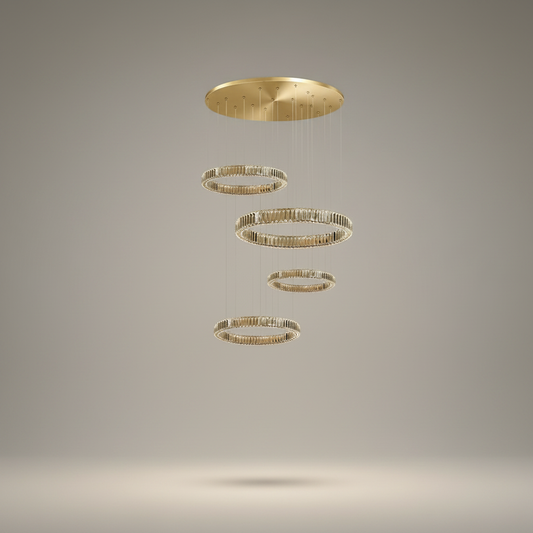 Loch Cascading Crystal Rings Pendant Chandelier - Chandeliers | Lucera Lighting