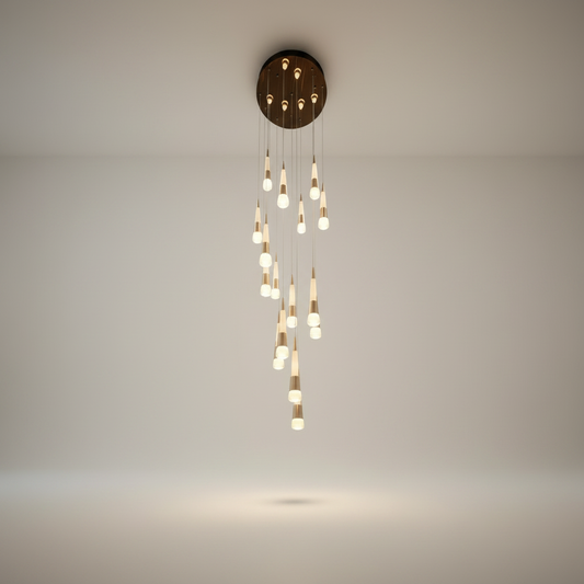 Weald Gold Modern Cones Ceiling Chandelier - Chandeliers | Lucera Lighting
