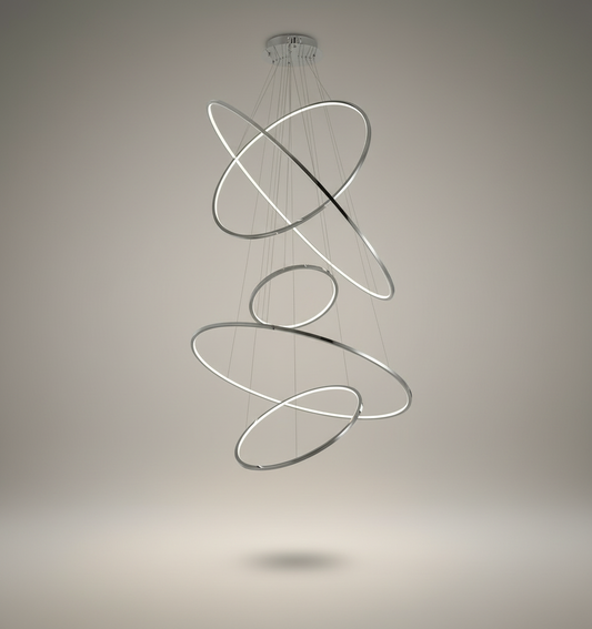 Gorse Large Ring Stainless Steel Light Fixture - Chandeliers | Lucera Lighting