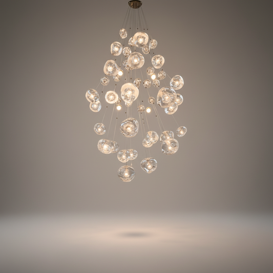 Toadflax Crystal Raindrop Staircase Chandelier - Chandeliers | Lucera Lighting