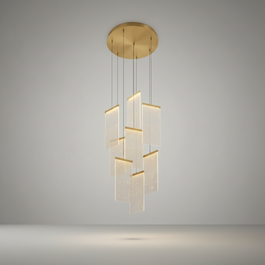 Onyx Gold Long Hanging Light Fixture - Chandeliers | Lucera Lighting