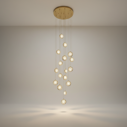 Topaz Staircase Crystal Chandelier - Pendant Lights | Lucera Lighting