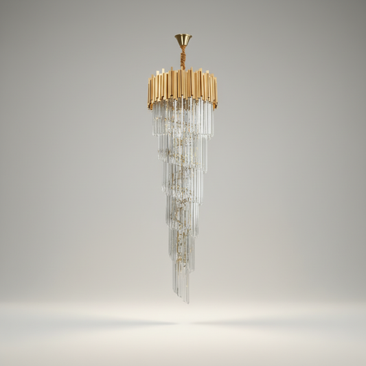 Garnet Grand Gold Crystal Chandelier - Chandeliers | Lucera Lighting