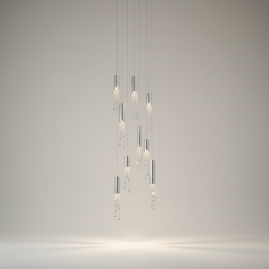 Basalt Hanging Crystal Light Fixture - Chandeliers | Lucera Lighting