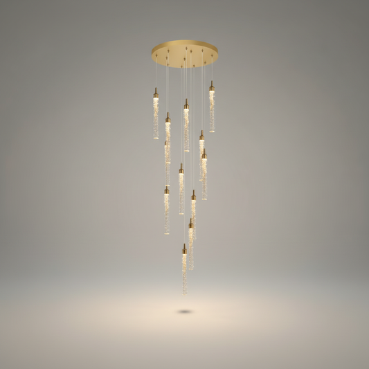 Diorite Crystal Cascade Staircase Chandelier - Chandeliers | Lucera Lighting