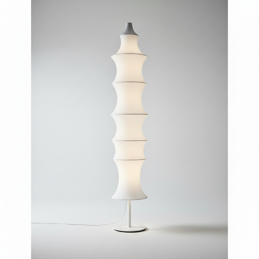 Aquamarine White Silk Modern Floor Lamp - Lamps | Lucera Lighting