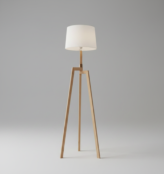 Spinel Modern Solid Wood Floor Lamp With Cloth Lampshade - Lamps | Lucera Lighting