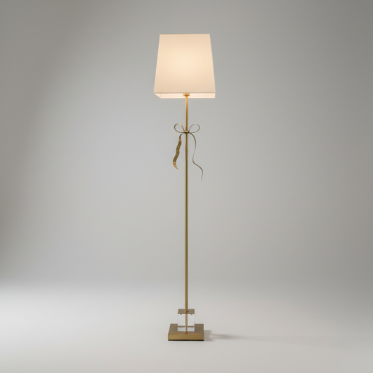 Zircon Retro LED Copper Floor Light with Bow - Lamps | Lucera Lighting