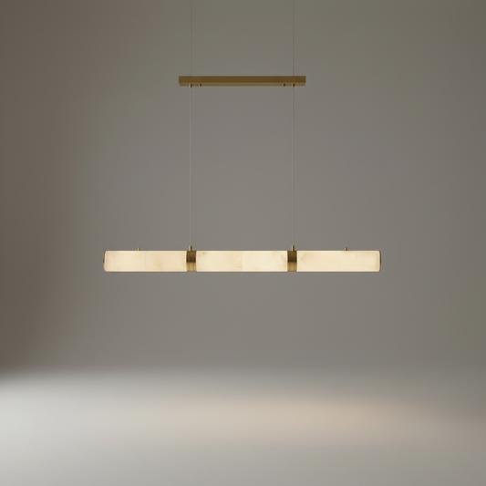 Mauve Linear Alabaster Tube Pendant Light - Pendant Lights | Lucera Lighting