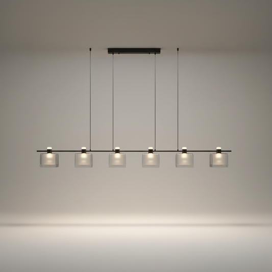 Glaucous Glass Cube Chandelier - Pendant Lights | Lucera Lighting