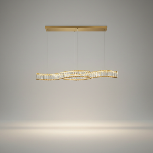 Knut Crystal S-Shaped LED Chandelier - Chandeliers | Lucera Lighting