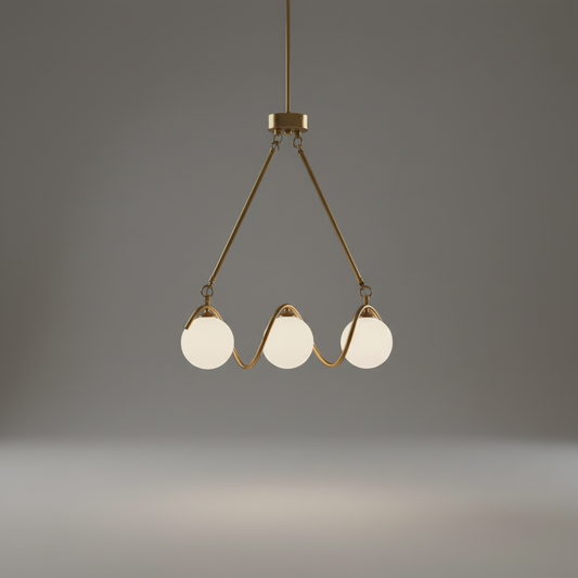 Verdandi Gold Copper Glass Chandelier for Dining Room - Chandeliers | Lucera Lighting