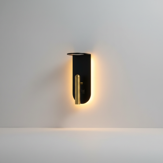 Fuoco Modern Black and Gold Wall Sconce - Wall Lights & Sconces | Lucera Lighting