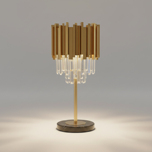 Fantasia Gold Crystal Nightstand Lamp - Lamps | Lucera Lighting