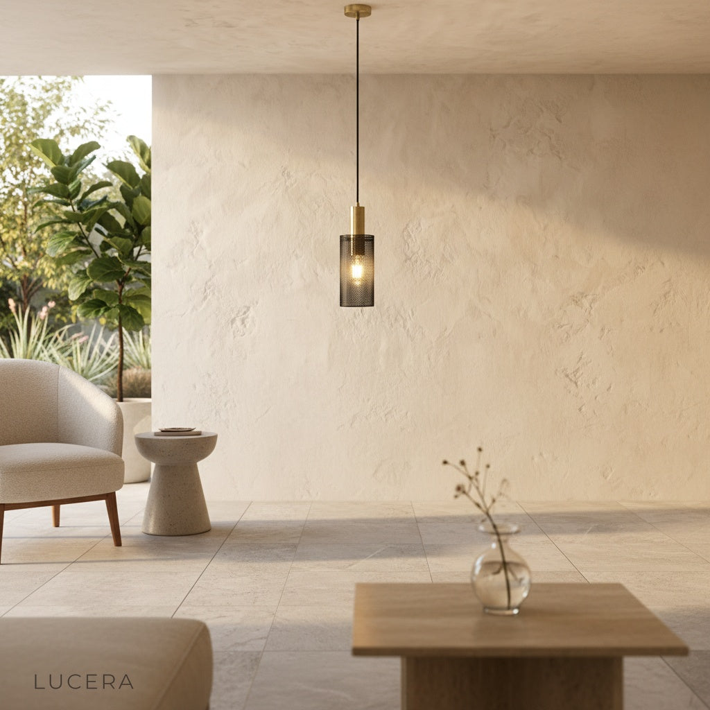 Wachau pendant light casting soft shadows on wall in stylish bedroom corner