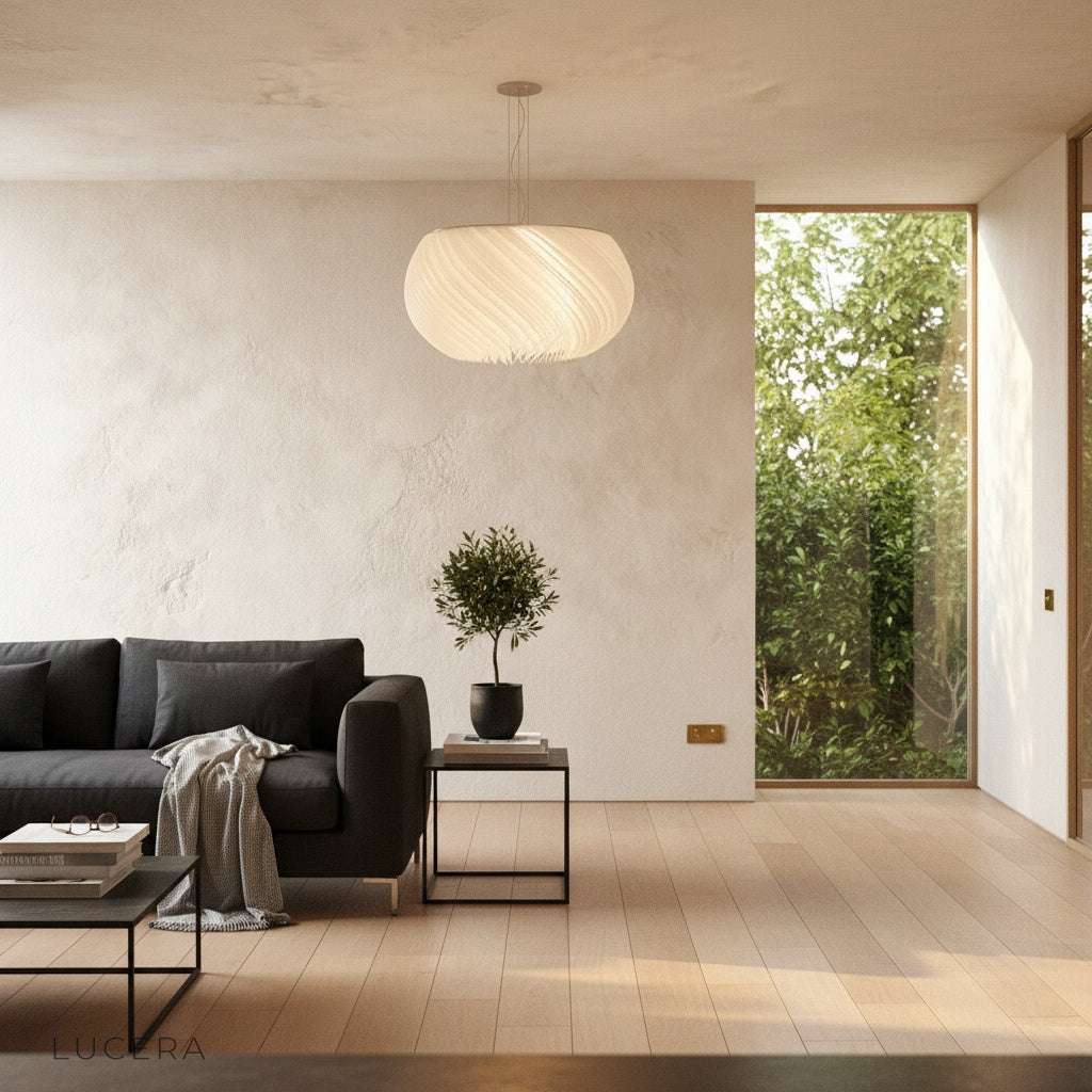 Theron chandelier in stylish hallway with warm evening light and artistic shadow