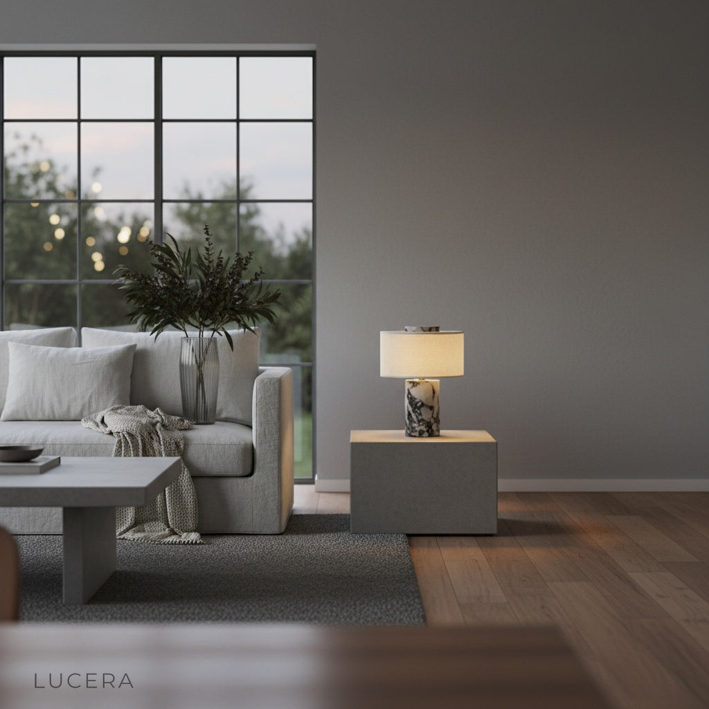 colva table lamp in intimate reading nook with soft evening lighting