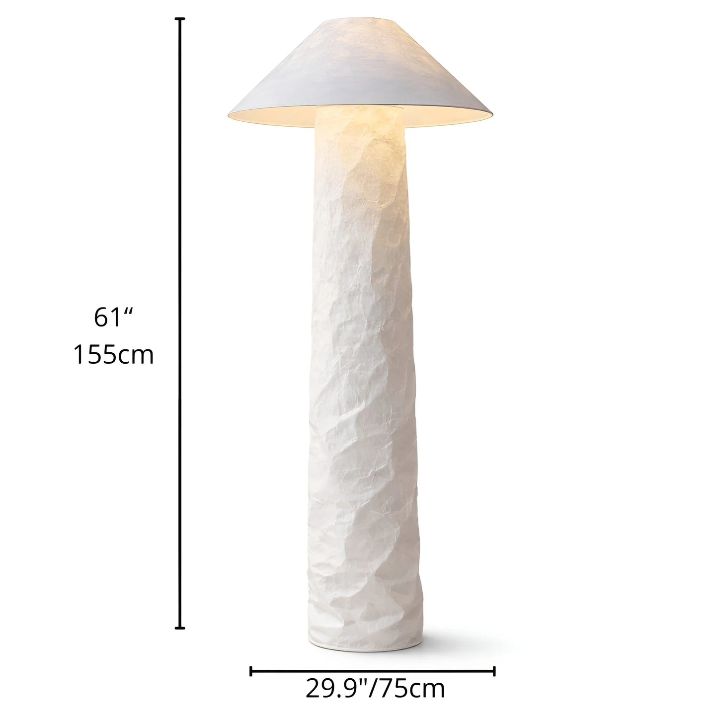 Citrine Wabi-Sabi Paper Table and Floor Lamp - Lamps | Lucera Lighting
