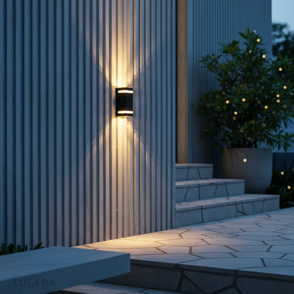 Detail shot of the weather-resistant aluminum housing and sealed LED module