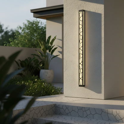Giselle LED Lamp over outdoor seating area with warm inviting glow