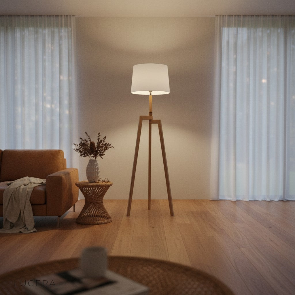 elegant Spinel lamp silhouette casting ambient shadows against a neutral wall