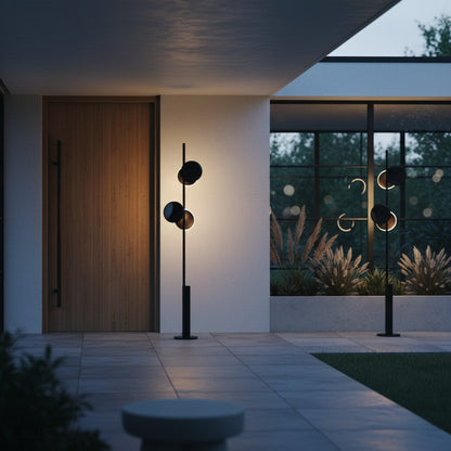 Scarlet Freienbach floor lamp in bedroom ambient lighting casting soft shadows on wall