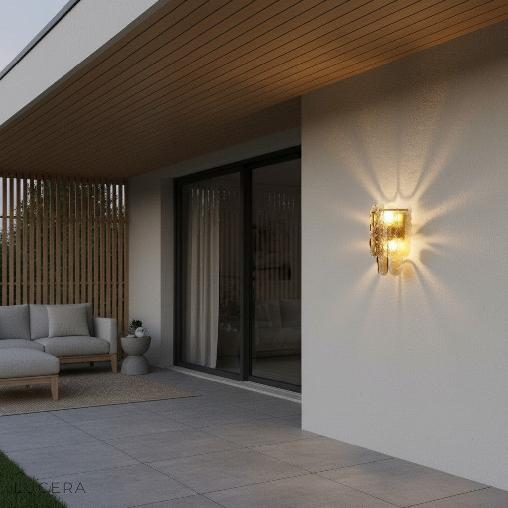 Colmo Caspian wall light in dining room corner with vintage luxury electroplated frame