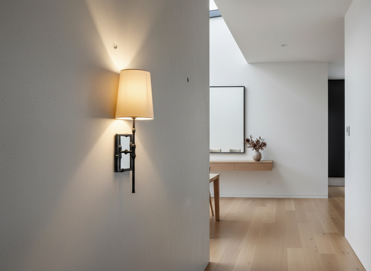 Grido luxury wall lamp illuminating cozy bedroom at night with soft glow