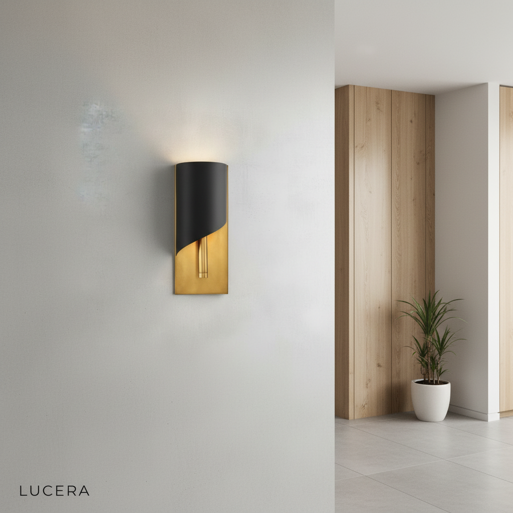 Evening lifestyle shot of Duomo sconce creating inviting atmosphere in a reading nook