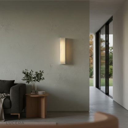 Varenna lamp in covered outdoor patio setting with warm evening glow