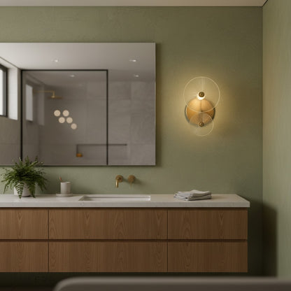 Echinus crystal sconce mounted on bathroom wall with IP54 waterproof finish