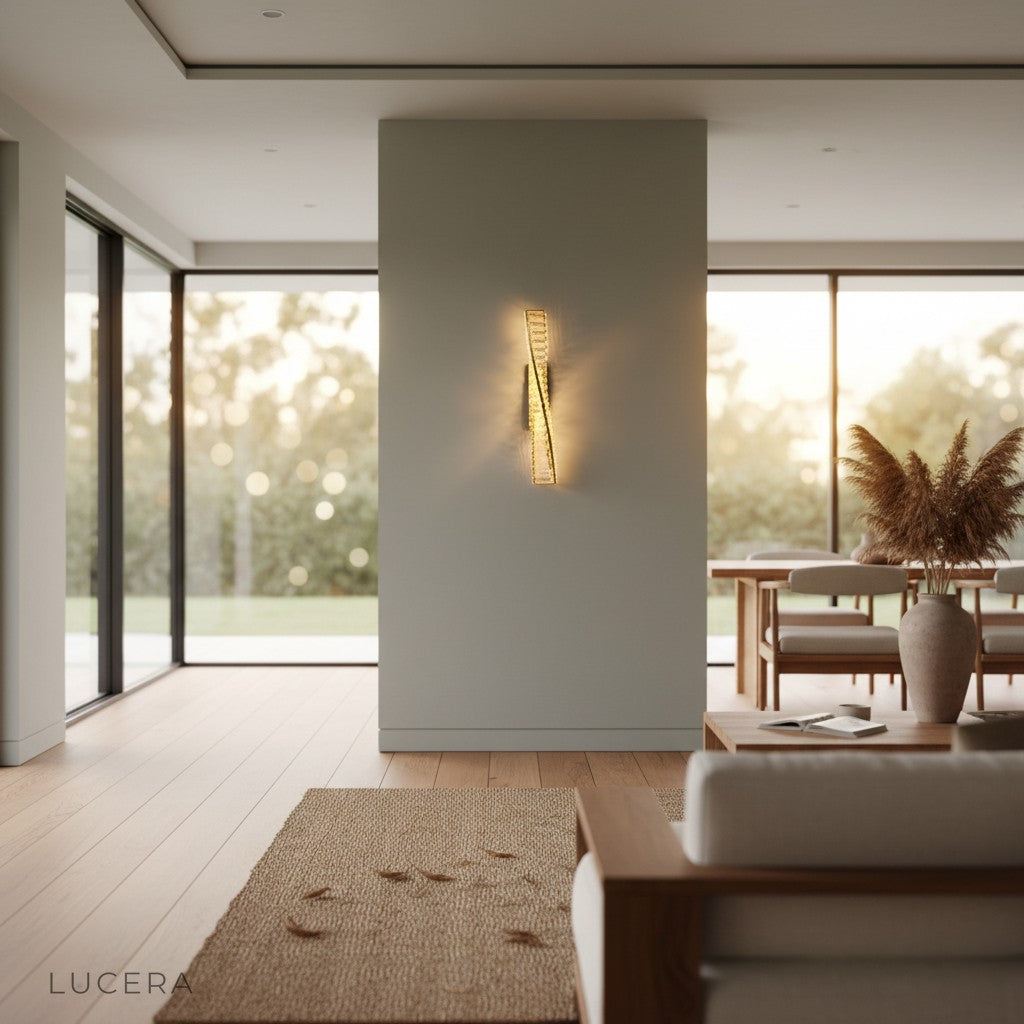 Marcato Nordic LED wall light in hallway with soft evening glow