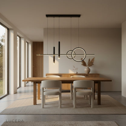 Close-up of gold aluminum finish on Trim Pendant Light, showing brushed texture and ring joints