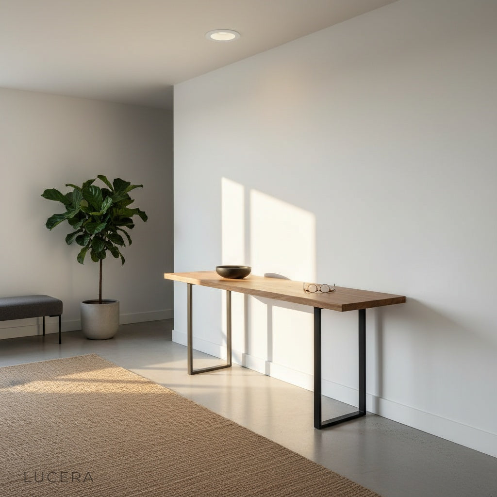 Emerald Downlight warm ambient glow in a cozy living room corner at dusk