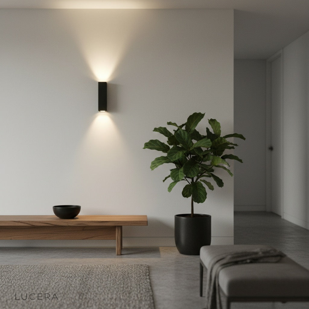 gold wall lamp in matte and polished gold finishes side by side