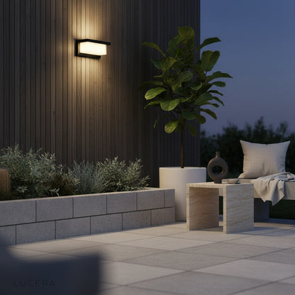 close-up of integrated motion sensor and frosted glass diffuser on Leonora lamp