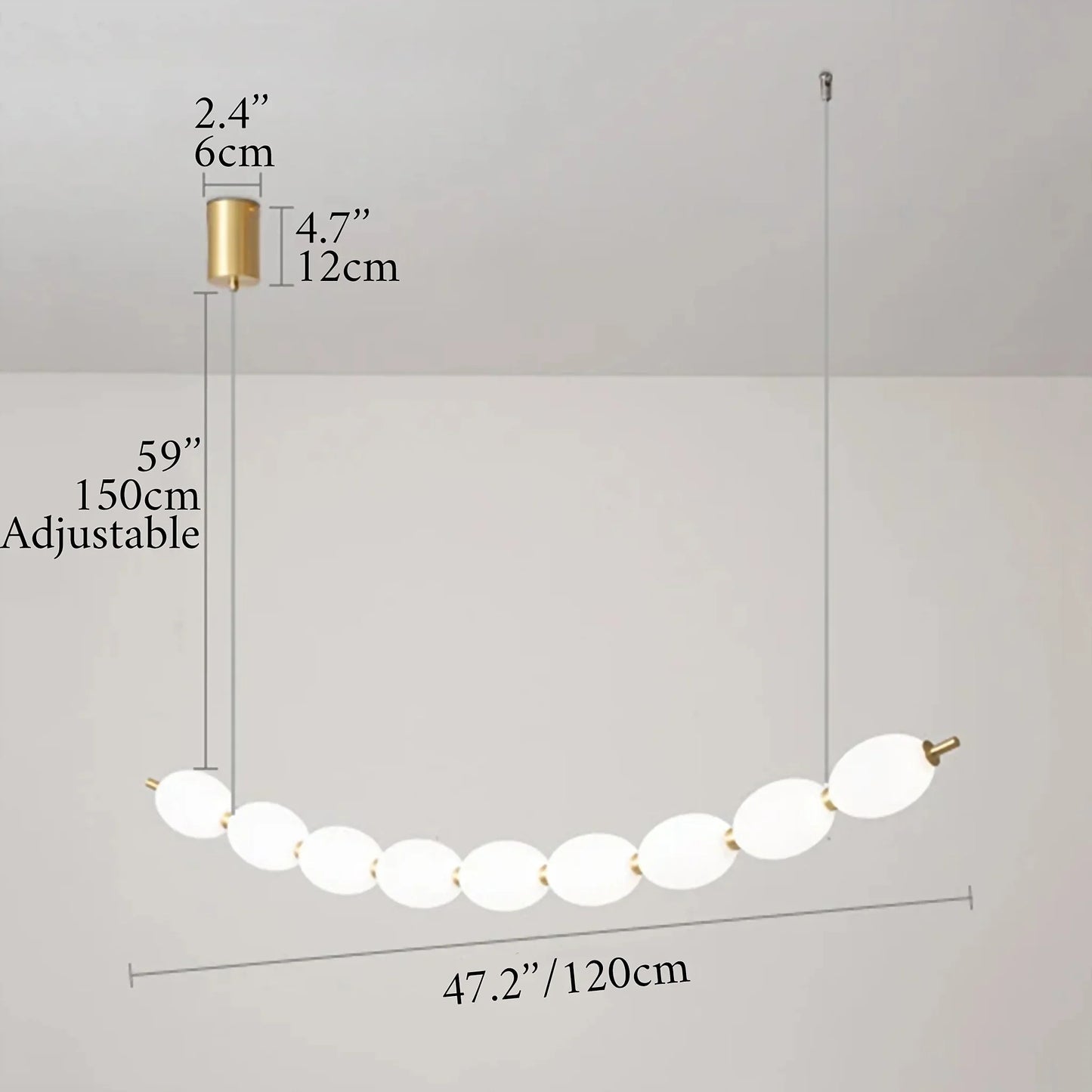 Chrome String of Pearls LED Pendant Chandelier - Pendant Lights | Lucera Lighting