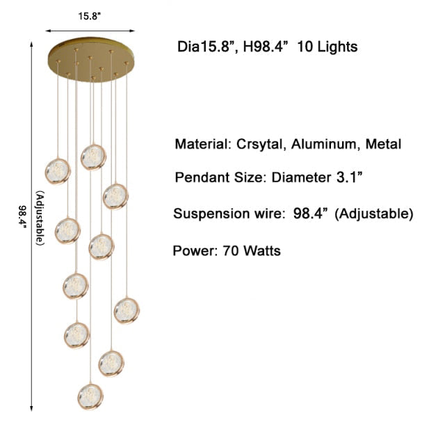Topaz Staircase Crystal Chandelier - Pendant Lights | Lucera Lighting
