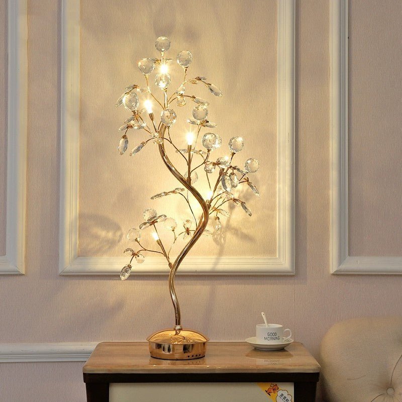 Affetto Gold Crystal LED Tree Nightlight - Lamps | Lucera Lighting