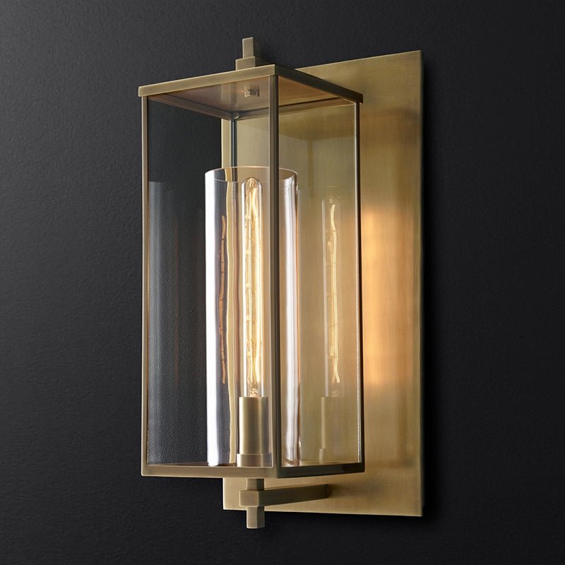 Ariel Retro Wall Lamp Brass Glass - Exterior wall | Lucera Lighting