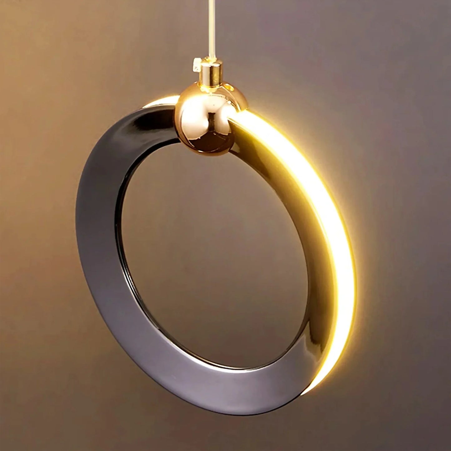 Birch Gold Black LED Pendant Rings Chandelier - Pendant Lights | Lucera Lighting
