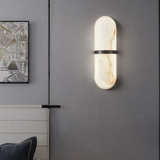 Elliptical Luxury Marble Wall Lamp for Living Room - Wall Lights & Sconces | Lucera Lighting