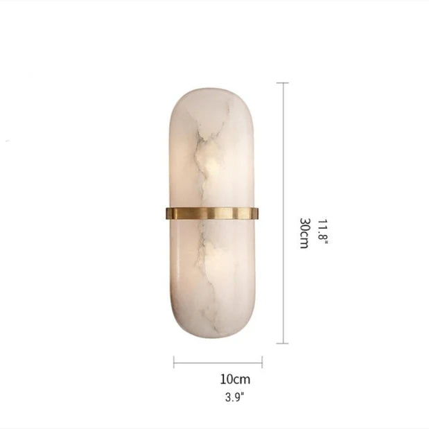 Elliptical Luxury Marble Wall Lamp for Living Room - Wall Lights & Sconces | Lucera Lighting