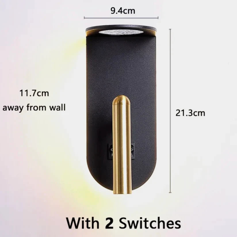 Fuoco Modern Black and Gold Wall Sconce - Wall Lights & Sconces | Lucera Lighting