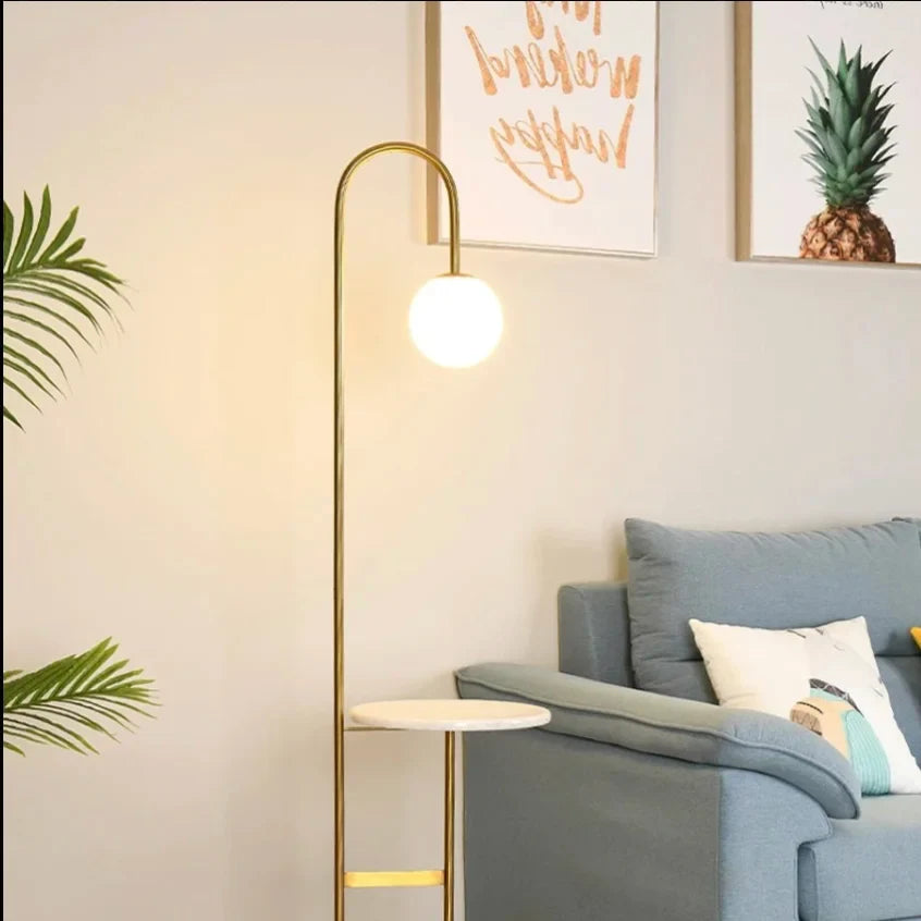 Chrysoprase Art Deco Modern LED Floor Lamp with Table - Lamps | Lucera Lighting