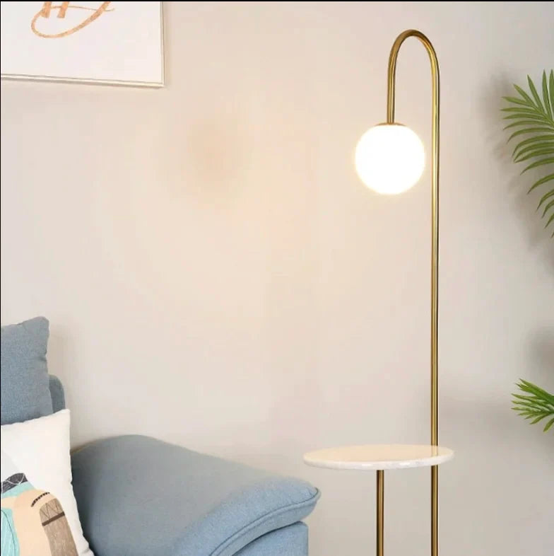 Chrysoprase Art Deco Modern LED Floor Lamp with Table - Lamps | Lucera Lighting