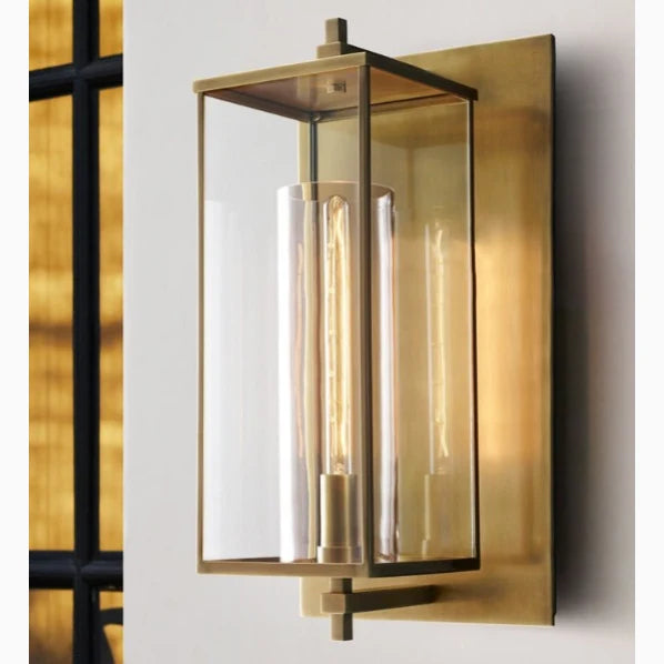 Ariel Retro Wall Lamp Brass Glass - Exterior wall | Lucera Lighting