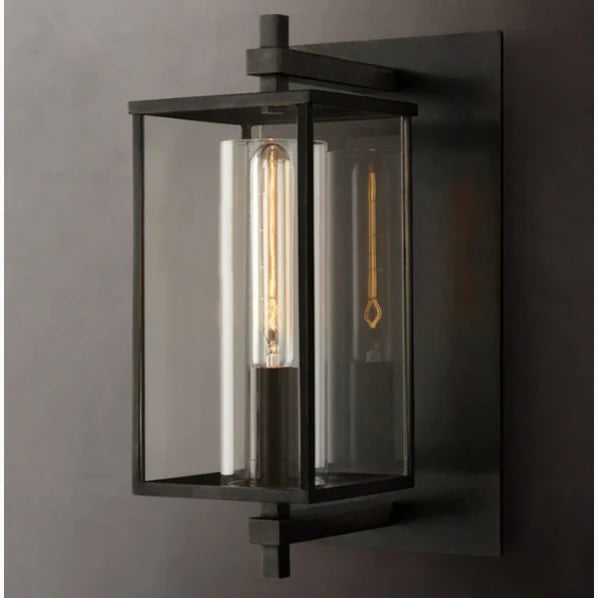 Ariel Retro Wall Lamp Brass Glass - Exterior wall | Lucera Lighting